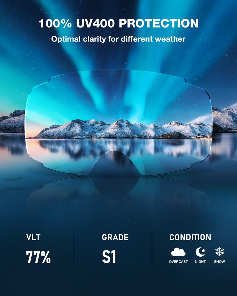 ZIONOR X4 Ski Goggles Magnetic Lens - Snowboard Goggles for Men Women Adult - Snow Goggles Anti-fog UV Protection - Image 2